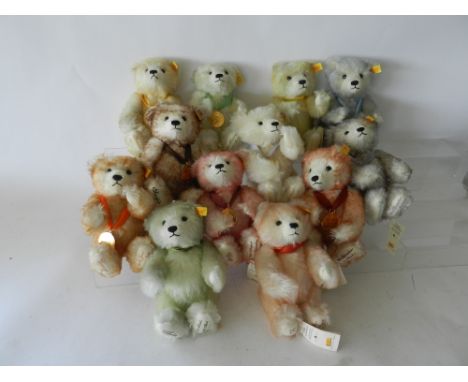 Twelve Steiff 'Signs of the Zodiac' bears, each with identifying certificate in Steiff bag