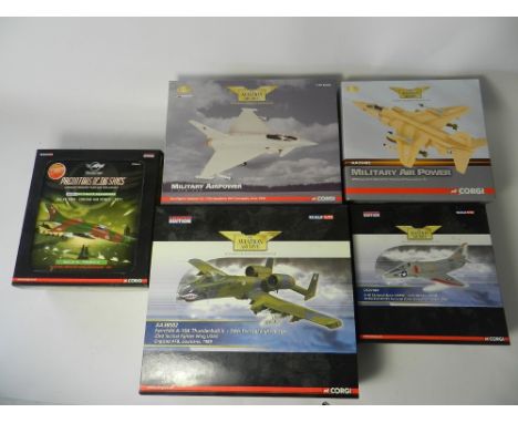 Five boxed Corgi Aviation Archive model jet fighter aircraft AA38002 Fairchild Thunderbolt (74th Fighter Squadron) PR99416 Mi