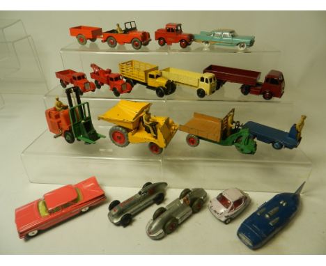 Eighteen unboxed Dinky and Corgi Toys to include a Land Rover and Trailer, Mersey Tunnel Police Land Rover, Hindle Smart Truc