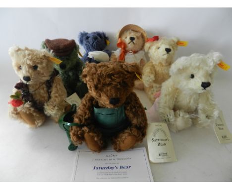 A set of seven Steiff 'Days of the Week' bears with certificates in Steiff bags (7)