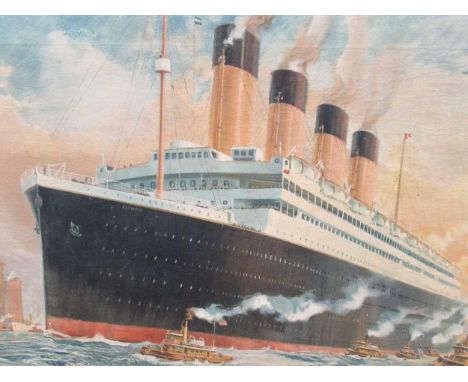 Chromolithograph print of the Olympic, unframed44cm x 71cm 