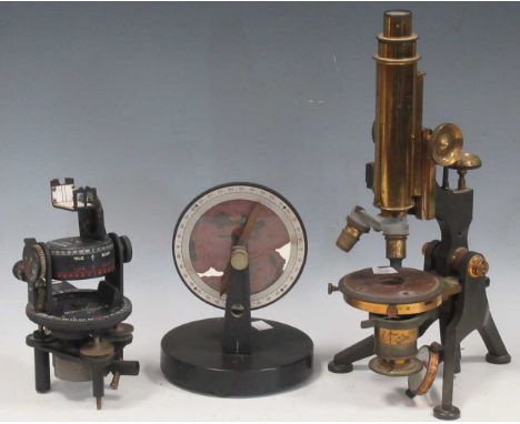 An Ediswan high-frequency electro set, a compass, microscopic slides etc