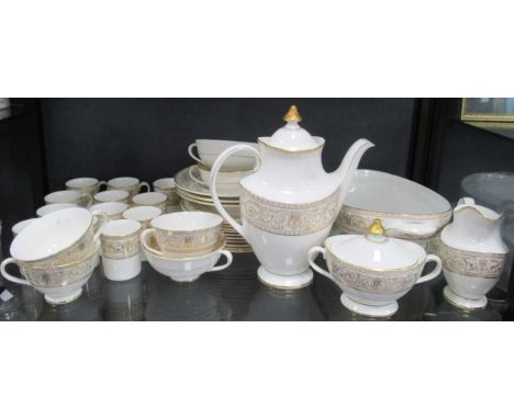 A Royal Doulton sovereign dinner and tea service (qty)The tea service contains approximately 119 pieces. The teapot lid has a