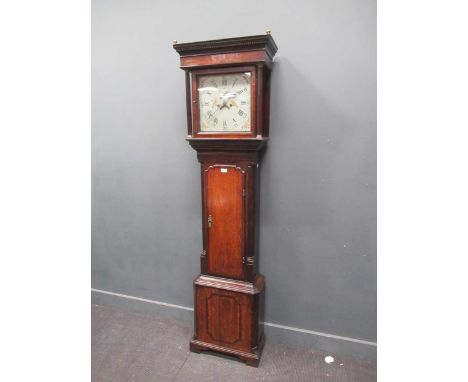 An oak country longcase clock, 208cm 