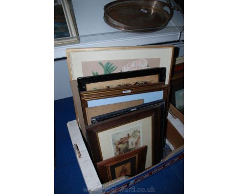 A quantity of Prints including Alley in York, limited print The Nutcracker Prince, The Fish Sale by F. Robson, Cats, Ye Olde 