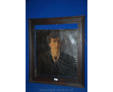 An Oil Portrait of gent, in glazed Oak frame, 19'' x 23'', a/f.