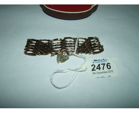 A 9ct Gold six bar Gate Bracelet.