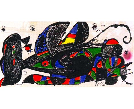 JOAN MIRO 'Miro Sculptor- Iran', original lithograph in colours, 1974, on heavy wove Guarro paper, signed in the stone, editi