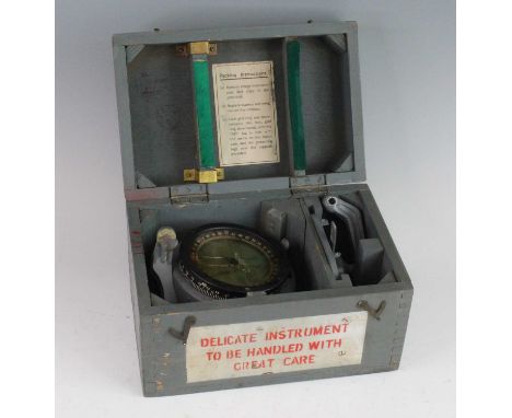 A WW II Air Ministry P12 compass no. KH I/R/3/52, in original case with mirror.