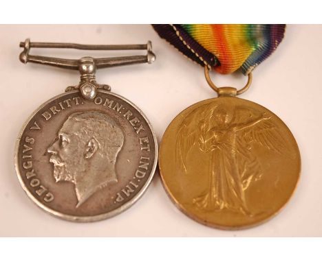 A WW I British War medal, naming 28508 PTE. F.W. GATHERCOLE. SUFF. R., together with a Victory medal, naming 59669 GNR. J.P. 