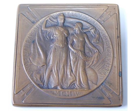 Louisiana Purchase Exposition 1904, also known as The St Louis World Fair, silver award medal (in bronze) by Weinberg, obv; L
