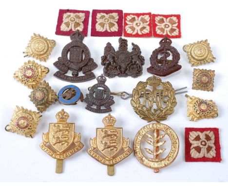 A collection of cap badges and insignia to include Palestine Regiment, Cyprus Regiment x2, each marked Chatur Bihari &amp; Br