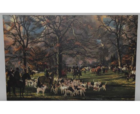 After Thomas Sherwood La Fontaine, (1915-2009), A Meet at Easton Grey, print on canvas, 80 x 121cm.