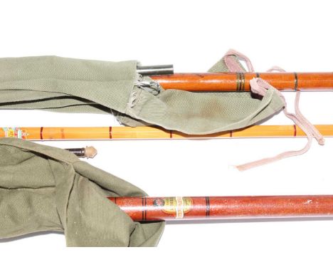 A Pegley-Davies Dorset 12' split cane three piece rod in F.T. Williams &amp; Co Ltd canvas bag, together with a Grove Fishing