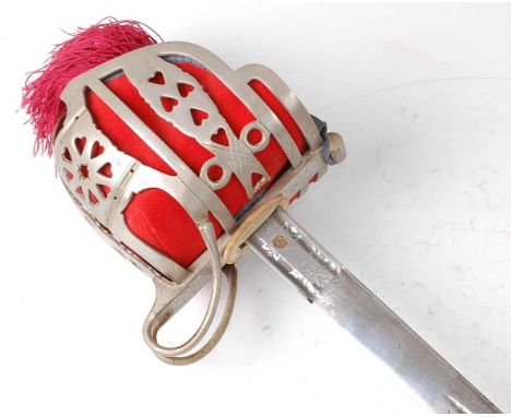 A George VI London Scottish Regiment 1831 pattern Scottish broad sword, the 82cm double edged blade with single central fulle