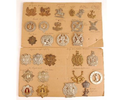 A collection of cap and glengarry badges to include Ayrshire Earl of Carrick's Own Yeomanry, Fife &amp; Forfar Yeomanry, Scot