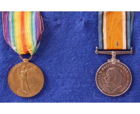A WW I British War and Victory pair, naming 6001 PTE. S. GOODE. SUFF. R. (2)