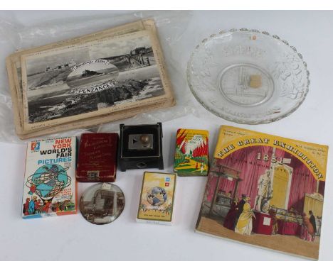 A collection of miscellaneous items relating to various British and World Exhibitions to include New York World's Fair Pictur