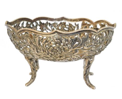 A Chinese silver bonbon dish, marks for Tuck Chang, height 7.8cm, gross weight 3.41ozt.Condition report: Overall condition fa