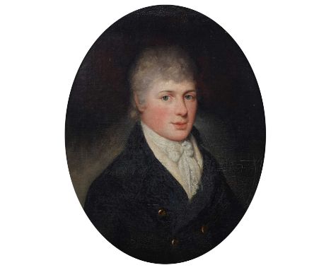 English School (18th/19th century) Portrait of Philip Stanhope Smelt, unsigned, titled on label verso, oval, oil on canvas.30