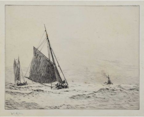 William Lionel Wyllie R.A. (1851-1931) "Running Home in Time", signed in pencil in the margin, titled on gallery label - 'Jam