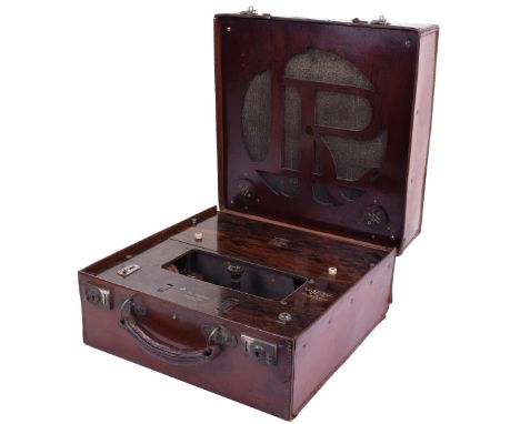 A rare Langham portable Long-Range 5 wireless receiver,Retailed by W & H Gidden, London, circa 1927, Ser. No. 205310,With lon