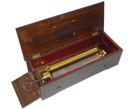 A key-wind musical box playing six airs, by Nicole Frerés,Circa 1846, Ser. No. 24358, Gamme No. unknown,With single-spring mo