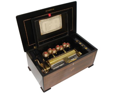 A fine Bells-in-View musical box, by B. A. Bremond,Circa 1884,Ser. No. 20131, Gamme No. 1373,Playing eight traditional folk a
