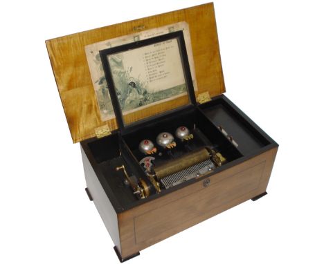A good Bells-in-View musical box, by P.V.F.,Circa 1889, Ser. No. 67842, Gamme No. 5971,Playing ten airs, single-spring lever-
