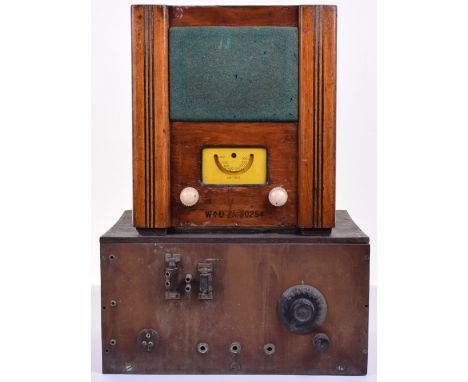 A WWII civilian utility wireless receiver,Rare model, War Department Use – no code number, with metre only dial, in W/D stamp