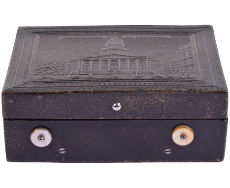 A pictorial composition musical snuffbox, by Paillard,Circa 1875, Ser. No. 137,Playing two airs, single-section comb on polis