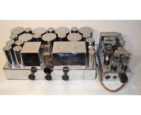 A monumental all-chromed 3-band Superhet receiver, by E. H. Scott Radio Laboratories Inc.,Circa 1938, USA, with 12-valve line