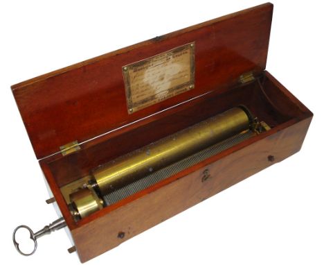 A transitional-period key-wind musical box, by F. Nicole, retailed by Keith Prowse,Circa 1838, Ser. No. 17311,Playing six air