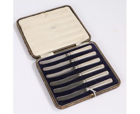 Set of six George V silver handled tea knives, Sheffield 1913, maker&nbsp;Harrison Brothers &amp; Howson (George Howson), hou