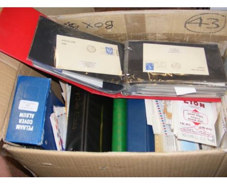 Selection of collectable stamps - First Day Covers, etc., contained in a box 