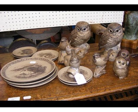 A selection of Poole Pottery ceramic ware, including owls