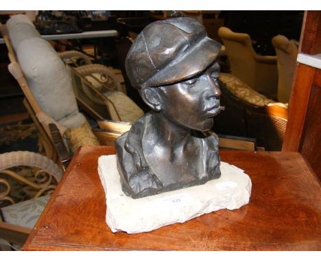 A bronze bust with maker's mark to the reverse - 18cm high CONDITION REPORTBy our judgement, condition of lot is good.Our tea