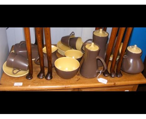 A Poole two-tone 'Sweetcorn Brazil' tea and coffee service