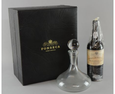 Bottle of Fonseca Guimaraens Quinta Do Panascal 1986 Vintage Port with decanter in case