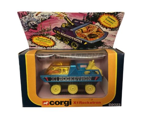 Corgi (c1979) diecast X1 Rocketron No.D2023 &amp; Dinky Convoy Army Truck No.687, both in window boxes (2)