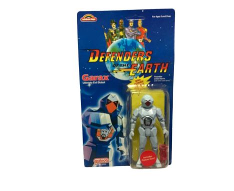 Galoob (c1985) Defenders of the Earth Garax (ultimate Evil Robot) 5" action figure, on punched card with bubblepack No.5100 (