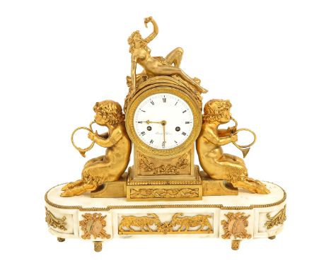 French, 19th Century, marble with bronze, signed Lepine, height 45 cm.