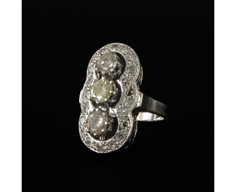 14k gold set with 24 brilliant cut diamonds, ring size 17
