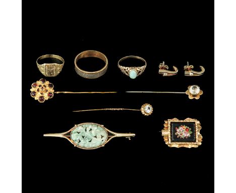 Including 14k gold ring with opal, ring size 18