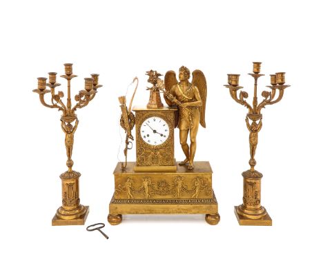 France, 19th century, decorated with amor and bow and arrow, height 48 cm.