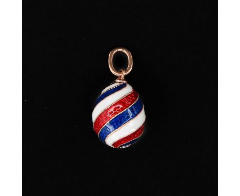 Gold, red, white and blue enamel, length 15 mm.