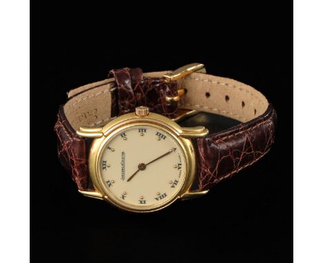 18k gold, brand Jaeger-LeCoultre, case diameter 24 mm, on leather strap