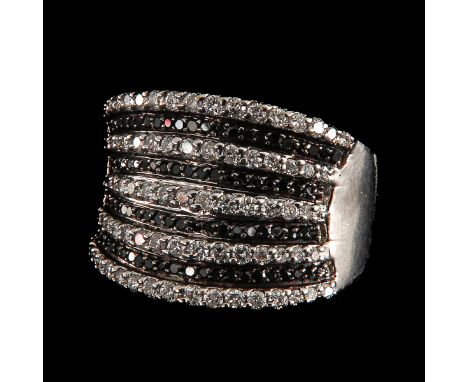 14k gold, set with many brilliant cut diamonds, ring size 17