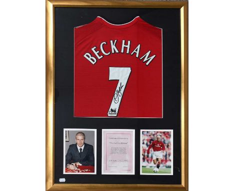 David Beckham Autographed Manchester United Shirt no.7, framed with CoA