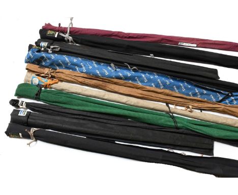 An Assortment of Various Fly and Spinning Rods comprising of a Daiwa Whisker 16' #10/12, a Daiwa Osprey 9' spin, a Daiwa Whis